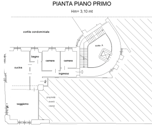 Planimetria appartamento quadrilocale in vendita centro storico di torino Domoria Torino